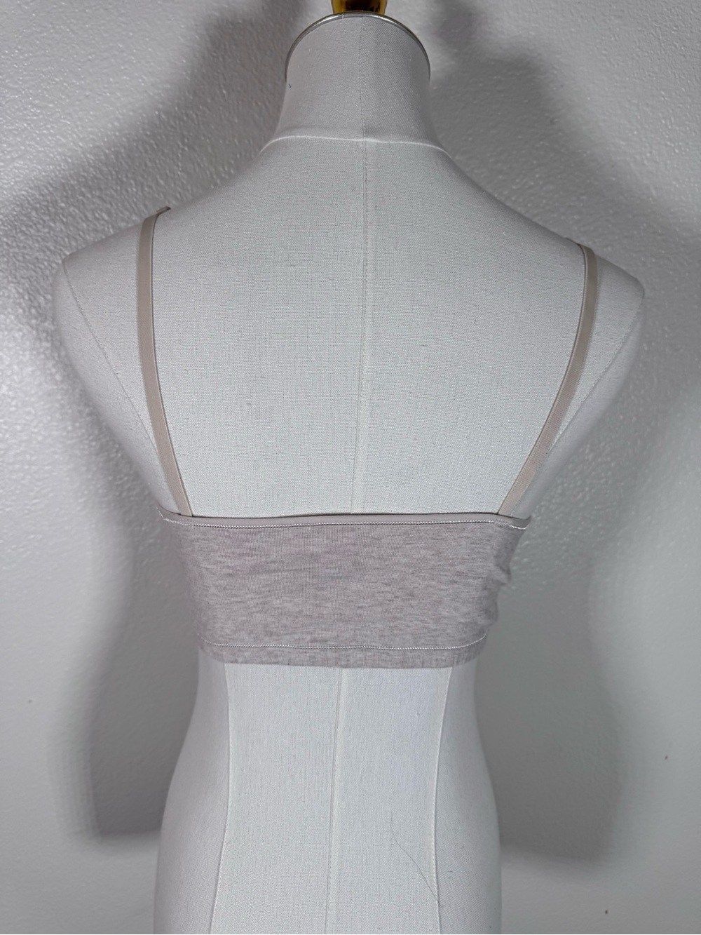 Minimal Spaghetti-Strap Crop Top in Light Cream - Picture 3 of 8